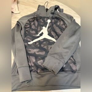 Nike Jordan grey black hooded sweatshirt size 10-12 years youth